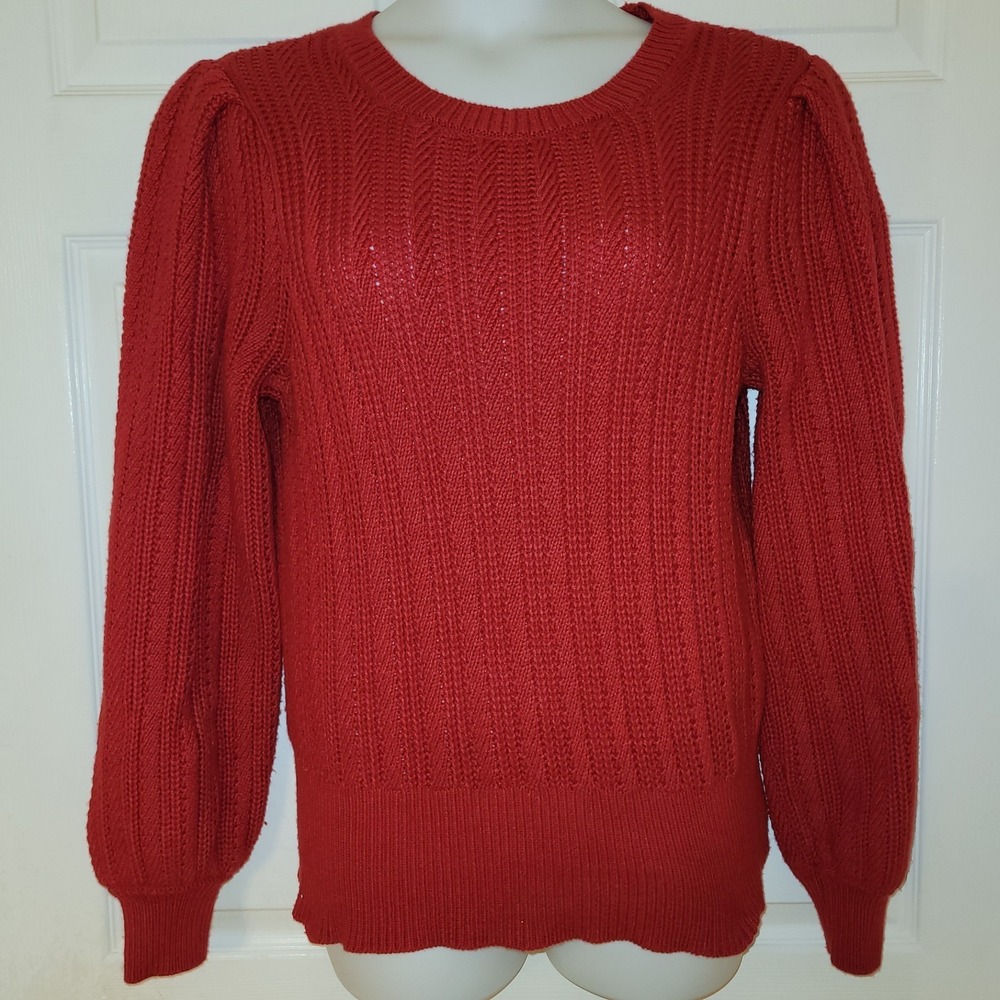 Biltmore Womens Large Cable Knit Sweater‎ Red